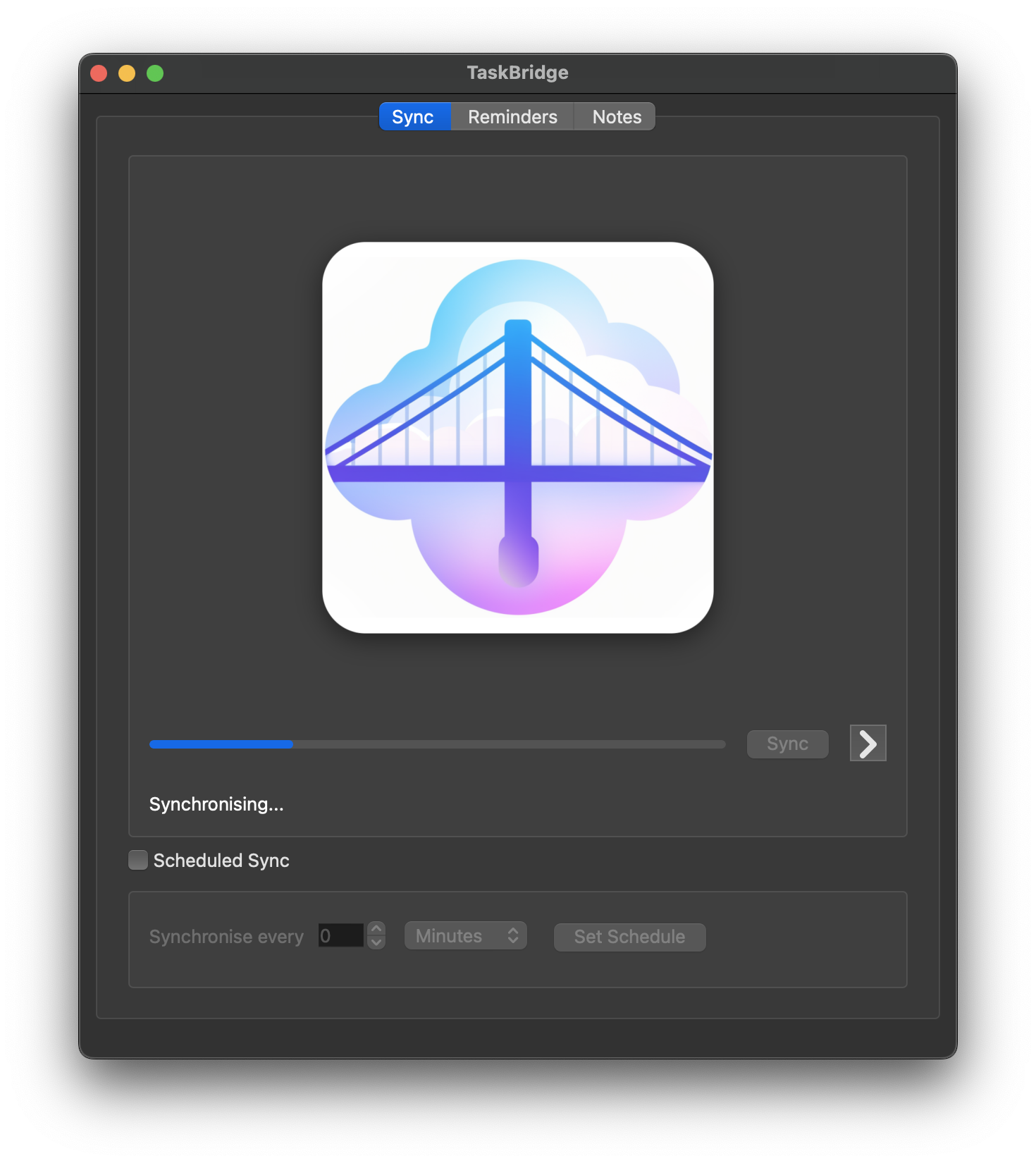 Sync progress