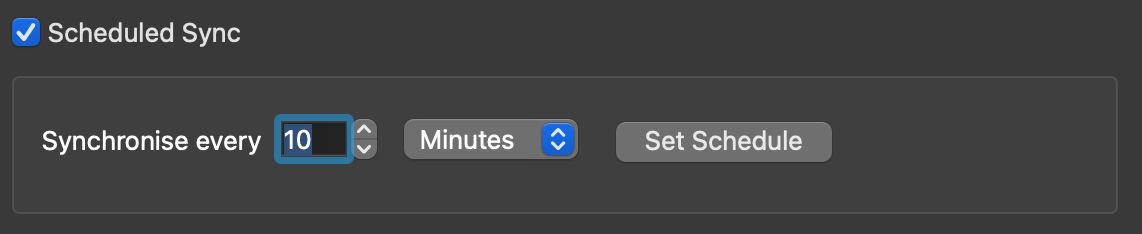 Enable scheduled sync
